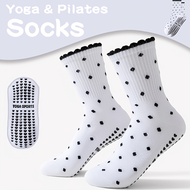 Pilates Yoga Barre - Meias de Yoga Femininas Brancas com