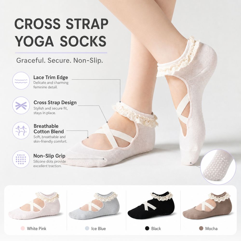 Meias de Yoga Antiderrapantes  - Pilates Ankle Strap avaliação e preço