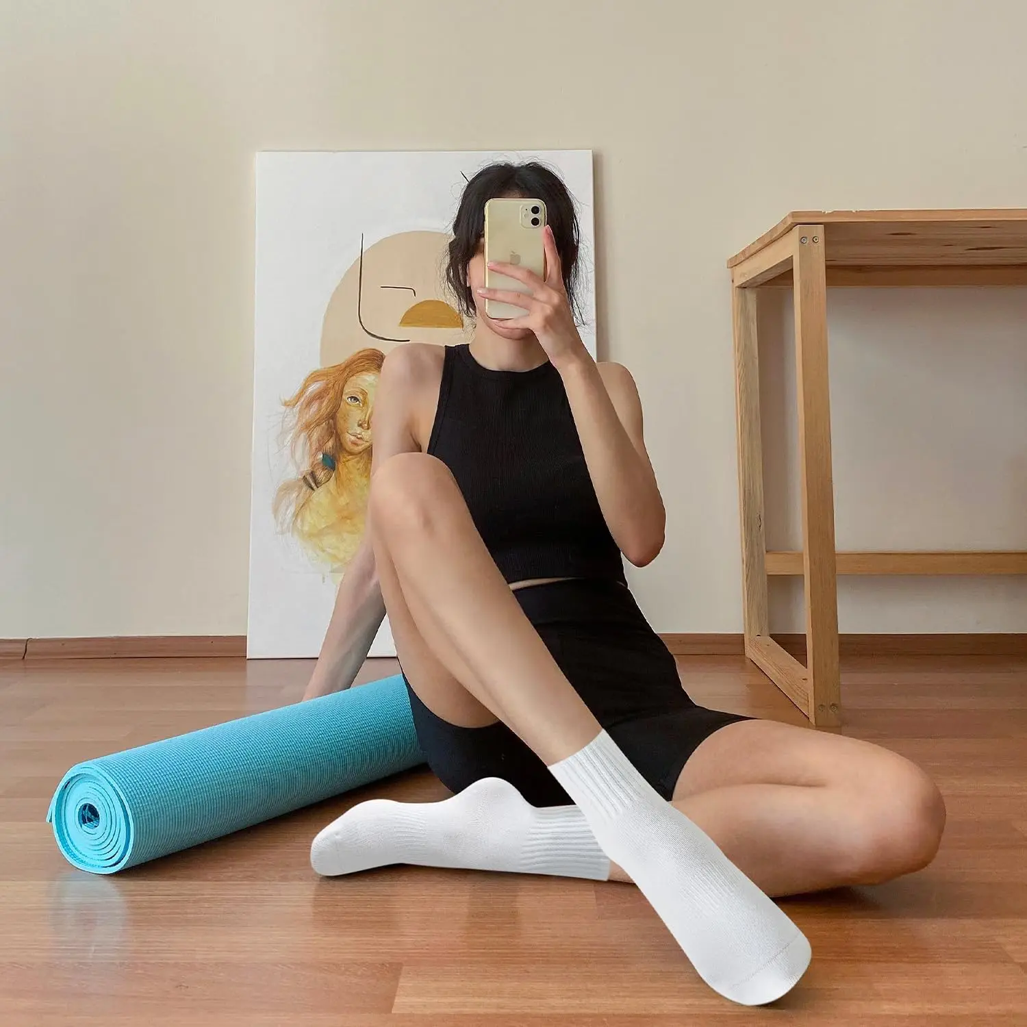4 pares de meias femininas par - Pilates & Yoga With Harna avaliação e preço