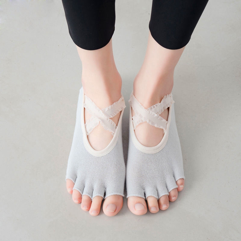 Cinco dedo meias de yoga laço  - Yoga Strap Cotton avaliação e preço